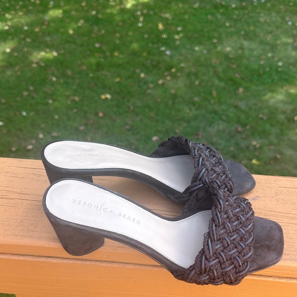 Veronica Beard Kerra Woven block-Heiled suede slide sandals - Picture 6 of 16